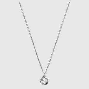 Gucci Silver Logo Pendant Necklace